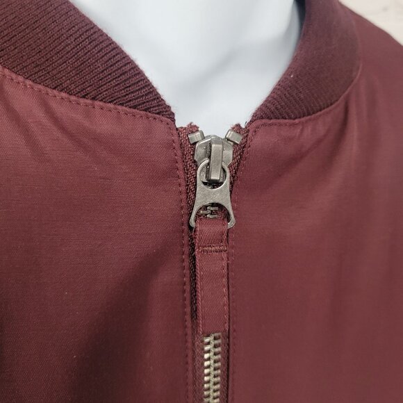 Bonobos Burgundy Lightweight Zip Lined Inner Pockets Bomber Jacket Small S - Picture 11 of 14